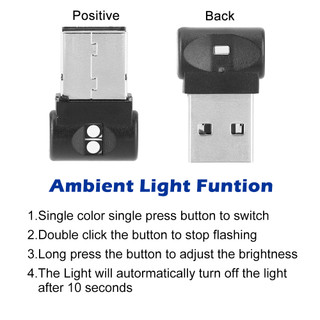 Đèn LED USB Mini 7 Màu Tự Động Chuyên Dụng Trang Trí Xe Hơi