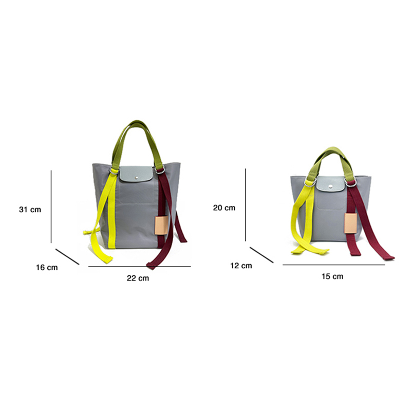 War Horse 2024 Túi Tote Nylon tương phản mới có ruy băng Túi vải đeo chéo một vai dành cho nữ