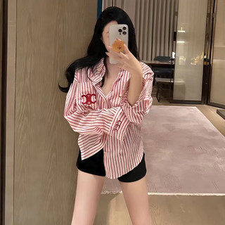 Áo Sơ Mi Nữ Tay Dài Dáng Rộng Thêu Hoa Thời Trang Hàn Quốc