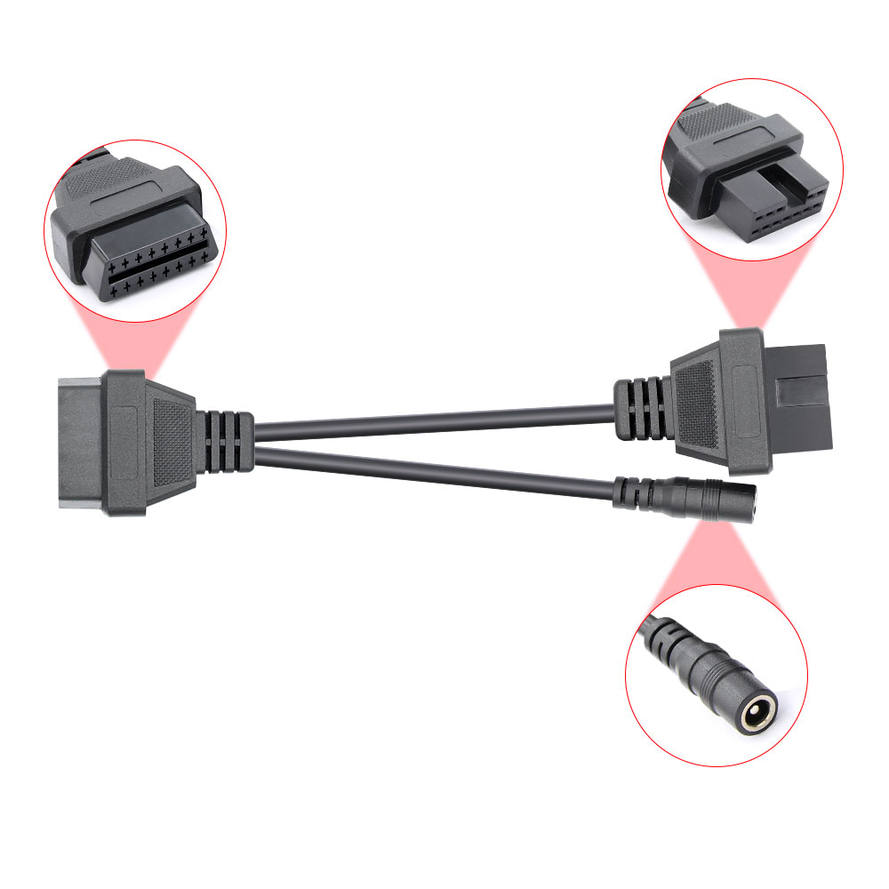 MITSUBISHI Cáp ChuyểN ĐổI 12Pin OBD2 Sang 16 Pin OBD2 ELM327 12 Pin Sang 16Pin OBD2 Cho Xe Hơi