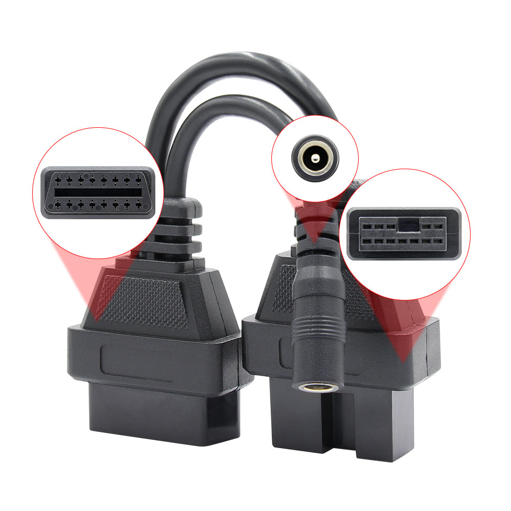 MITSUBISHI Cáp ChuyểN ĐổI 12Pin OBD2 Sang 16 Pin OBD2 ELM327 12 Pin Sang 16Pin OBD2 Cho Xe Hơi