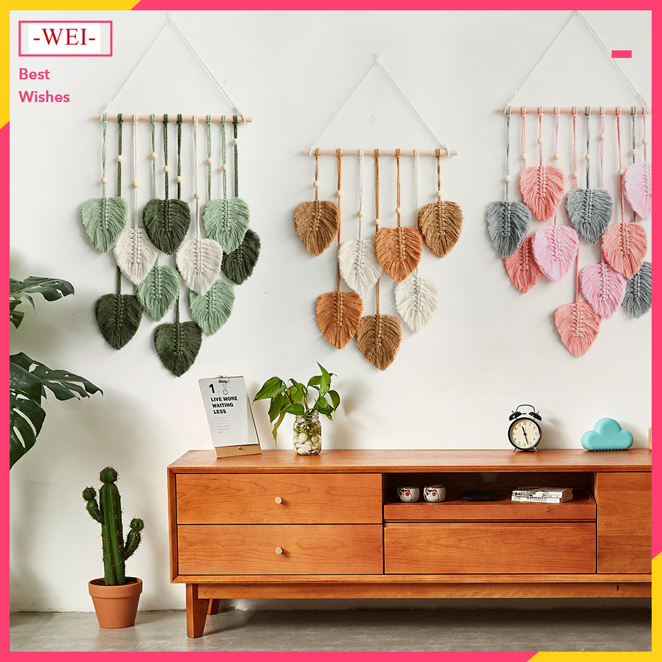 Mới Thảm Treo Tường Bằng Dây Cotton Phong Cách Bohemian Độc Đáo Trang Trí Nhà Cửa