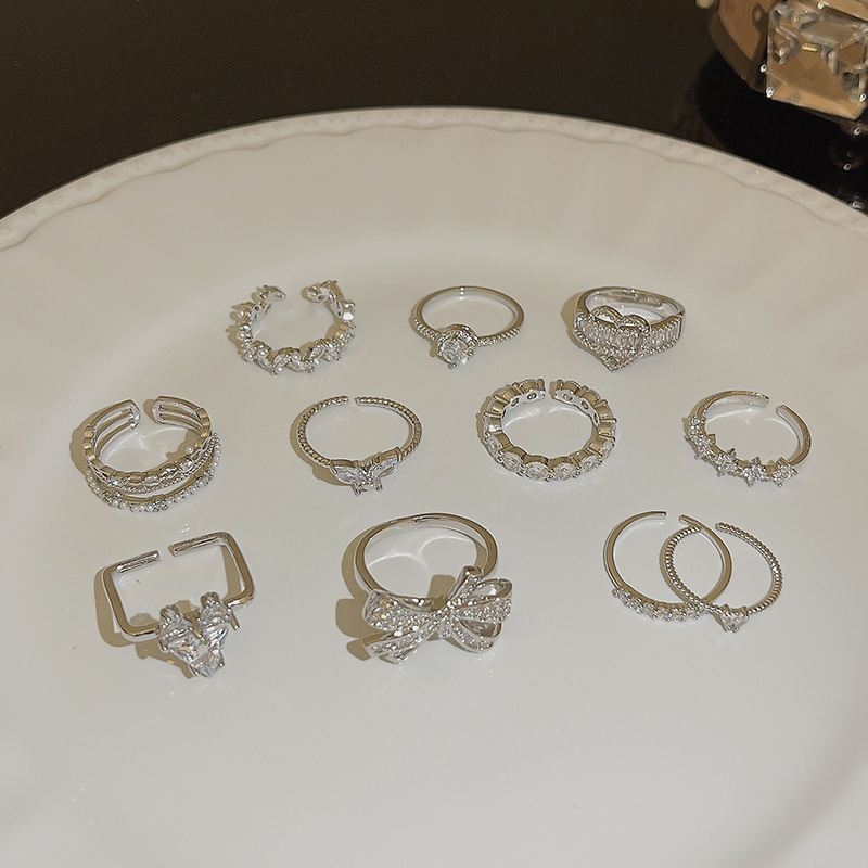 Nhẫn nữ bộ sưu tập zircon hình bướm sang trọng, dễ điều chỉnh size
