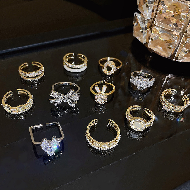 Nhẫn nữ bộ sưu tập zircon hình bướm sang trọng, dễ điều chỉnh size