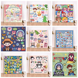 MOZI✨40*40cm Buzz Lightyear Bộ Tranh Sơn Dầu Acrylic Không Khung Nhấn Số Màu Dâu Tây / Gấu Shin-Chan Trang Trí Nhà Cửa Tranh Tự Tô Màu tranh số hóa theo yêu cầu
