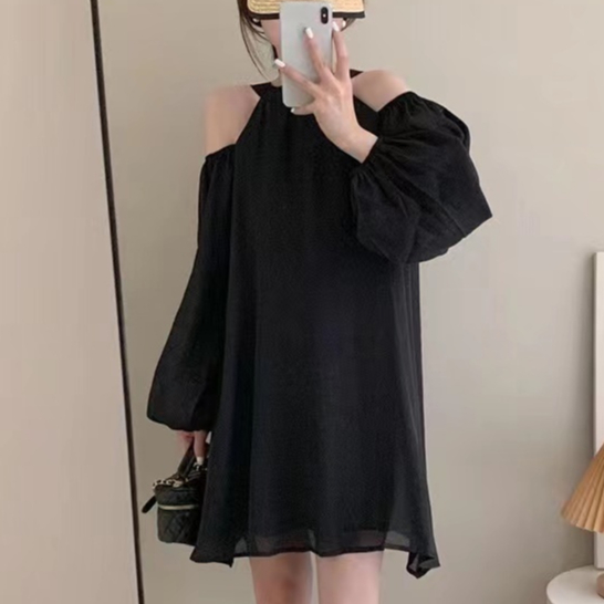 Đầm Chiffon Dáng Rộng Hở Vai Thiết Kế Mới Thời Trang Dành Cho Mùa Hè