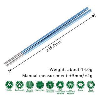Đũa Vuông Bằng Titan Siêu Nhẹ 15g Nhiều Màu Tùy Chọn Tiện Dụng Mang Theo Du Lịch Cắm Trại