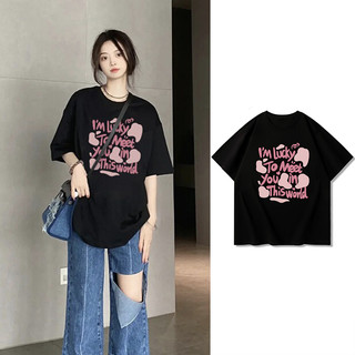 Áo thun HIIXIIVI 100% cotton tay ngắn cổ tròn phong cách Hàn Quốc thời trang mùa hè cho nữ