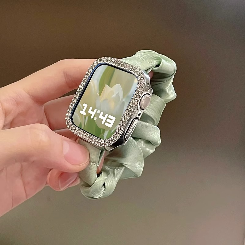 Dây buộc tóc Scrunchy dành cho nữ Thiết kế đàn hồi Dây đeo phong cách cho Apple Watch S11 SE3 Ultra3 S10 S9 S8 SE S7 S6 Ultra 49mm 46mm 40mm 44mm 41mm 45mm Iwatch Band