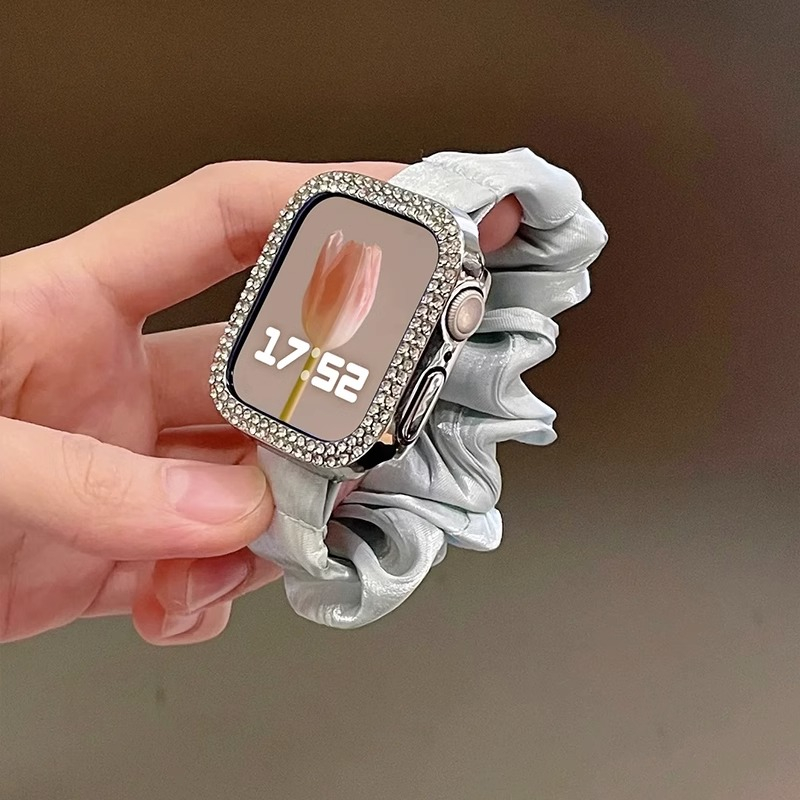 Dây buộc tóc Scrunchy dành cho nữ Thiết kế đàn hồi Dây đeo phong cách cho Apple Watch S11 SE3 Ultra3 S10 S9 S8 SE S7 S6 Ultra 49mm 46mm 40mm 44mm 41mm 45mm Iwatch Band