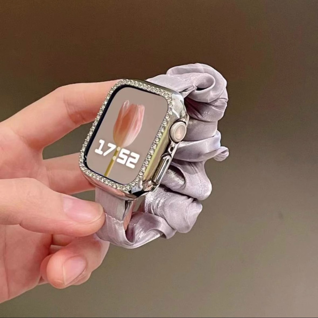 Dây buộc tóc Scrunchy dành cho nữ Thiết kế đàn hồi Dây đeo phong cách cho Apple Watch S11 SE3 Ultra3 S10 S9 S8 SE S7 S6 Ultra 49mm 46mm 40mm 44mm 41mm 45mm Iwatch Band