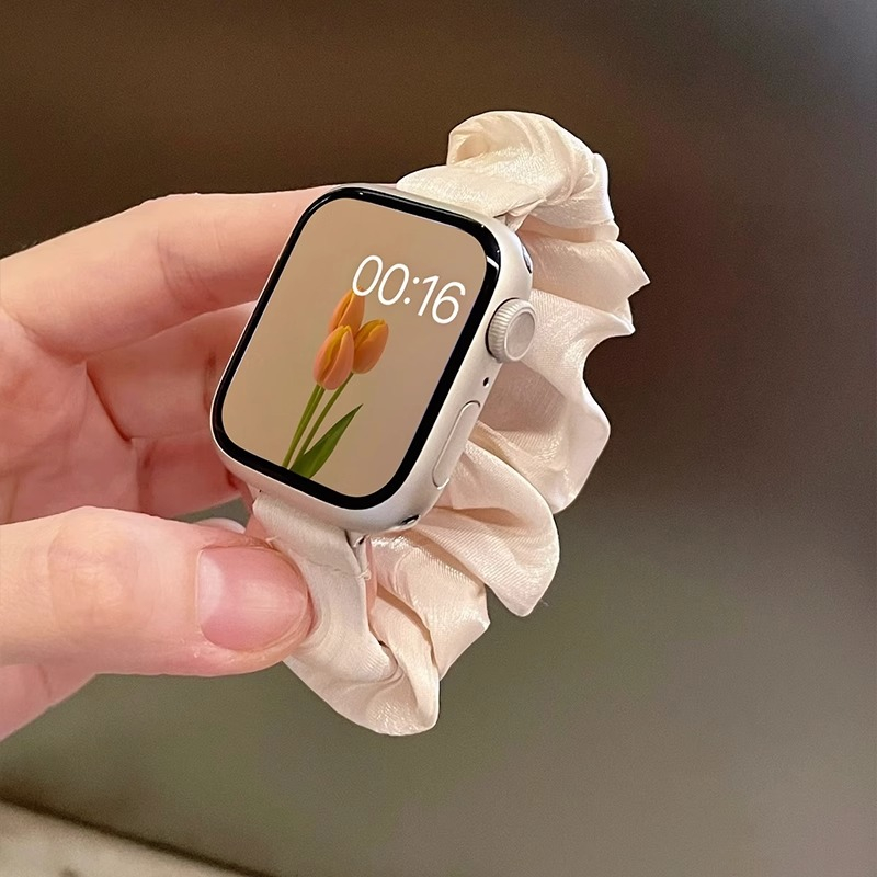 Dây buộc tóc Scrunchy dành cho nữ Thiết kế đàn hồi Dây đeo phong cách cho Apple Watch S11 SE3 Ultra3 S10 S9 S8 SE S7 S6 Ultra 49mm 46mm 40mm 44mm 41mm 45mm Iwatch Band