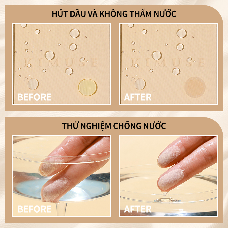 Ảnh Phấn phủ KIMUSE kiềm dầu chống thấm nước không tì vết hiệu ứng gương mềm mại cao cấp 3