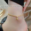 Lắc chân titan nữ không gỉ mạ vàng 18k thiết kế bi tròn mẫu mới nhất 2023 phong cách thời trang cá tính trẻ trung