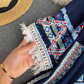 Phong Cách Hàn Quốc Nữ Voan Retro Boho Hoa Hippie Mùa Hè Áo Cardigan Hàng Sẵn Mới