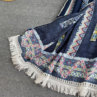 Phong Cách Hàn Quốc Nữ Voan Retro Boho Hoa Hippie Mùa Hè Áo Cardigan Hàng Sẵn Mới