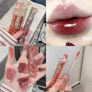 [Hàng mới về]Son Bóng GEGE BEAR Dạng Thạch Pha Lê Hình Gấu Chống Dính Dưỡng Ẩm Lâu Trôi NO.GX1057
