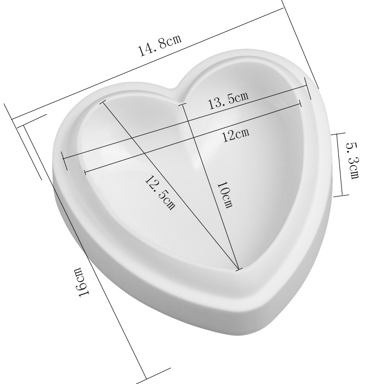Khuôn silicon hình trái tim 4/6/8 inch làm mousse, socola, dụng cụ trang trí nướng bánh