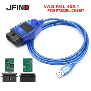 Vag 409.1 KKL Với FTDI FT232RL / CH340T cho Cáp giao diện chẩn đoán ô tô VAG 409 OBD2 cho công cụ quét ghế VW / Audi / Skoda / Seat