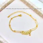 Lắc chân nữ bằng titan không gỉ mạ vàng 18k thiết kế 2 tầng phong cách cổ điển sang trọng
