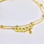 Lắc chân nữ bằng titan không gỉ mạ vàng 18k thiết kế 2 tầng phong cách cổ điển sang trọng