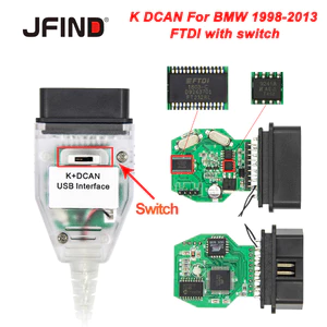 Dây Cáp K-line OBD 2 OBD2 Cho Xe Hơi BMW 1998-2013 inpa K DCAN K + DCAN FTDI FT232RL