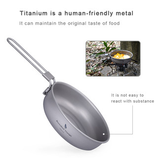 Chảo Chiên Bằng Titan Siêu Nhẹ Với Tay Cầm Có Thể Gấp Lại Tiện Dụng
