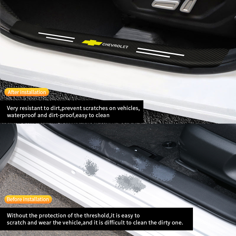 Set 4 Miếng Dán In Chữ Welcome Chống Trầy Cho Cửa Xe Hơi Chevrolet Captiva Colorado Cruze Spark Malibu Trax Aveo