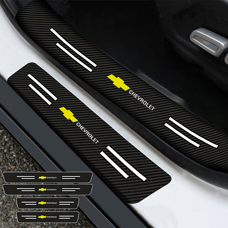 Set 4 Miếng Dán In Chữ Welcome Chống Trầy Cho Cửa Xe Hơi Chevrolet Captiva Colorado Cruze Spark Malibu Trax Aveo