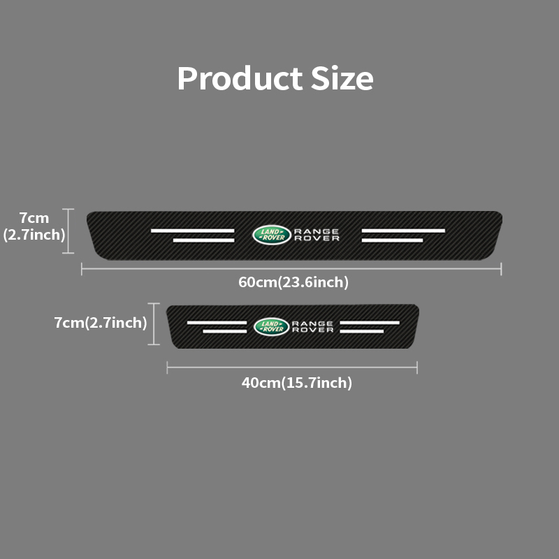 Bộ 4 Miếng Dán In Logo Bằng Sợi Carbon Chống Trầy Trang Trí Cho Land Rover Range Rover Evoque Velar Freelander Defender Discovery