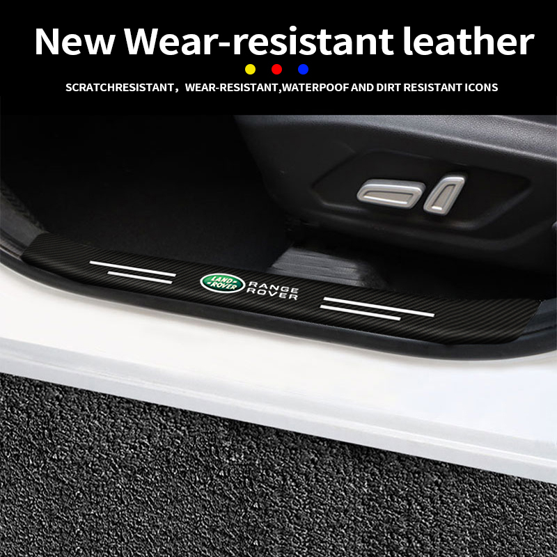 Bộ 4 Miếng Dán In Logo Bằng Sợi Carbon Chống Trầy Trang Trí Cho Land Rover Range Rover Evoque Velar Freelander Defender Discovery