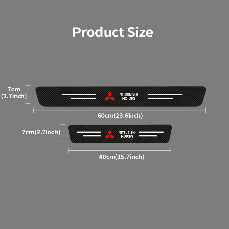 Set 4 Miếng Dán In Logo Sợi Carbon Bảo Vệ Cửa Xe Hơi Mitsubishi Asx Lancer Outlander Pajero EVO