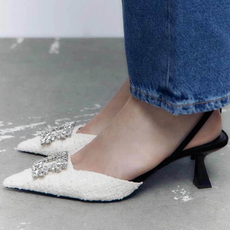 ZARA Giày cao gót mỏng mới dành cho nữ Giày cao gót mũi nhọn