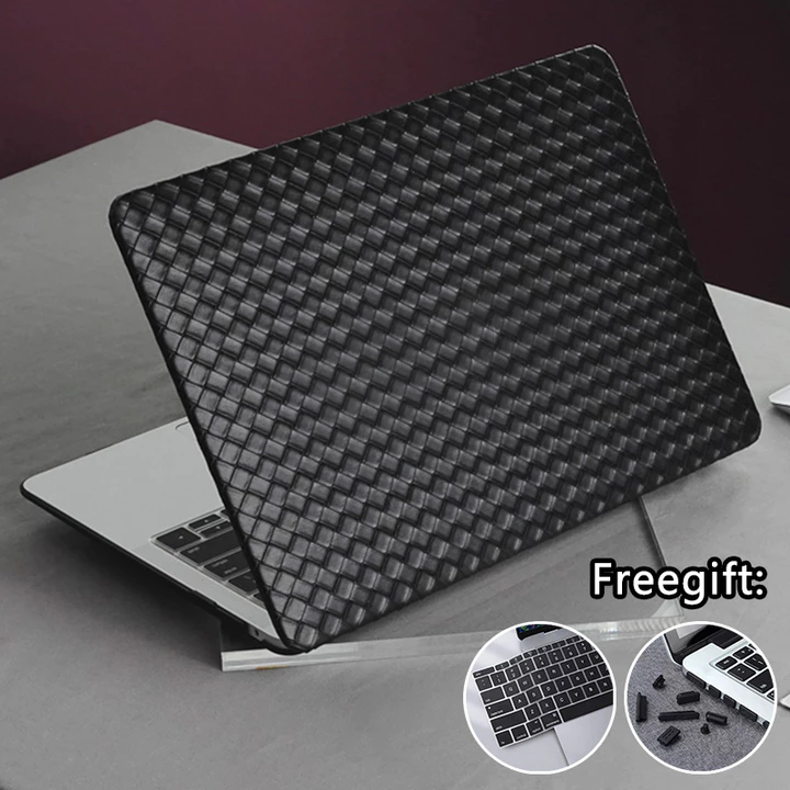 Ốp Da Họa Tiết Dệt Màu Đen Thoáng Mát Có Vỏ Bàn Phím Cho 2026 MacBook Neo A3404 Air M5 A3449 A34448 Pro M5 14 inch A3434 2020 Air 13 A2337 M1 A2179 A1932 Air13.3 A1466 Pro M2