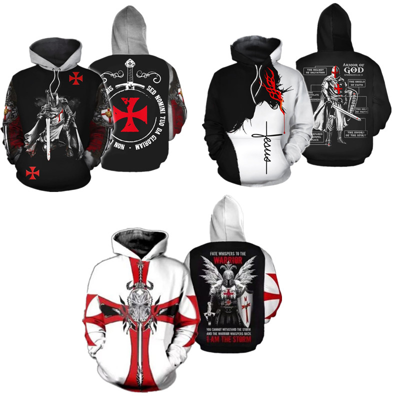 hoodie Knights Templar in kỹ thuật số, phù hợp unisex