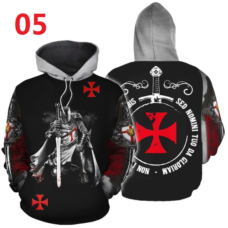 hoodie Knights Templar in kỹ thuật số, phù hợp unisex