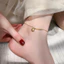 Lắc chân bằng titan không gỉ mạ vàng 18k hình mặt cười đáng yêu thời trang trẻ trung xinh xắn dành cho nữ