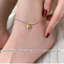 Lắc chân bằng titan không gỉ mạ vàng 18k hình mặt cười đáng yêu thời trang trẻ trung xinh xắn dành cho nữ