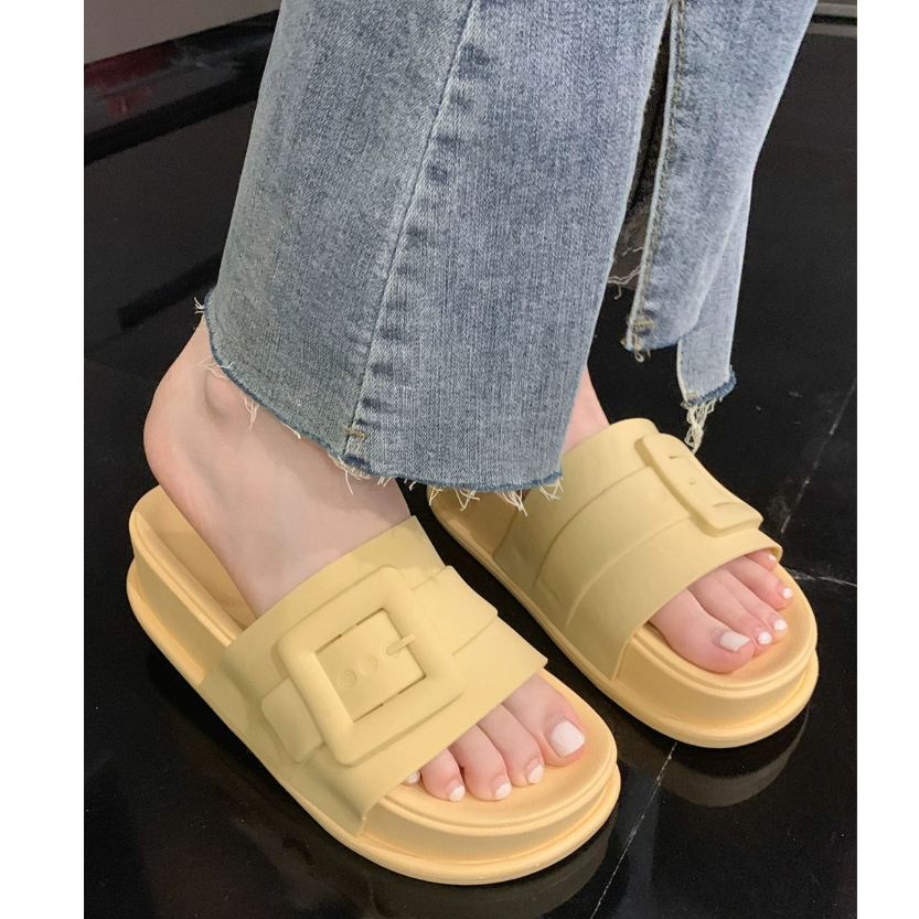 Đơn Giản Thời Trang Tăng Chiều Cao Giày Sandal Đế Dày Dép Nền Tảng Giày Bên Ngoài Dép xỏ ngón Khử Mùi Dép Chống Trơn Trượt Dép Dép Đi Biển