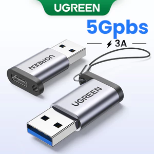 Bộ chuyển đổi UGREEN Type C sang USB 3.0 chính hãng Sạc nhanh, Đồng bộ hóa 5Gbps, Âm thanh, Tương thích cho iPhone 11, Samsung S20 S10 S9 S8 Plus A70 A50 A20e, Google Pixel 4 3a X, P30 Pro