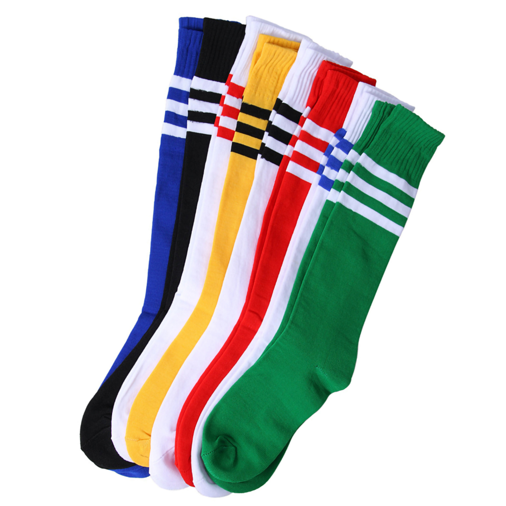 Vớ Thể Thao Unisex Cổ Cao Kẻ Sọc Ngang Thời Trang Nhiều Màu Tùy Chọn