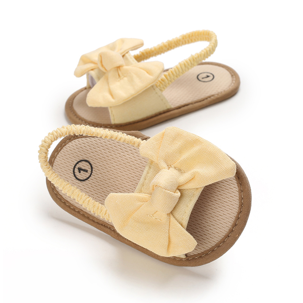 Giày Sandal Quai Dán Đính Nơ Thời Trang Cho Bé Gái Dễ Thương