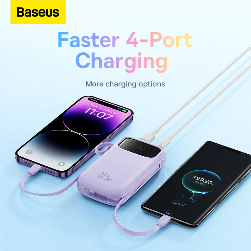 Sạc dự phòng Qpow3 BASEUS 20000mAh PD 22.5W 30W hai cổng tiện dụng cho điện thoại