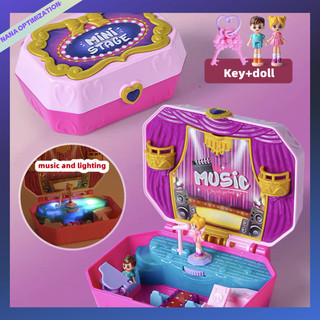 Shopkin Bộ Đồ Chơi Nhà Búp Bê Công Chúa Quán Cà Phê / Cửa Hàng / Mua Sắm / Trường Học Bất Ngờ Cho Bé Gái