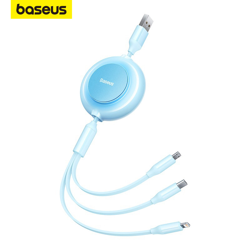 Cáp Sạc Nhanh Baseus 3.5A 3 Trong 1 Cổng USB Sang M+L+C Cho iPhone Huawei XiaoMi