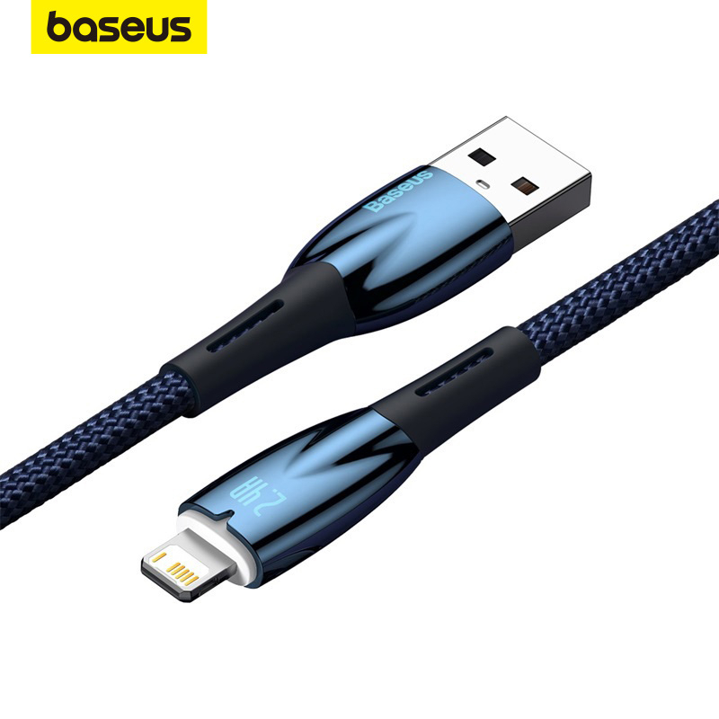 Dây cáp BASEUS 2.4A chuyển đổi từ USB sang cổng lightning thích hợp cho i14 i13 i12 Pro Max