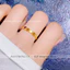 Nhẫn nữ làm bằng titan không gỉ mạ vàng 24k thiết kế mặt hình vuông phong cách thời trang cổ điển sang trọng