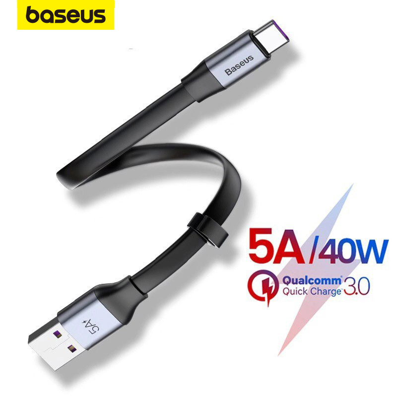 Cáp sạc Baseus 5A USB Type C cho điện thoại Huawei p30 Pro Mate 20 Huawei Xiaomi 8 9