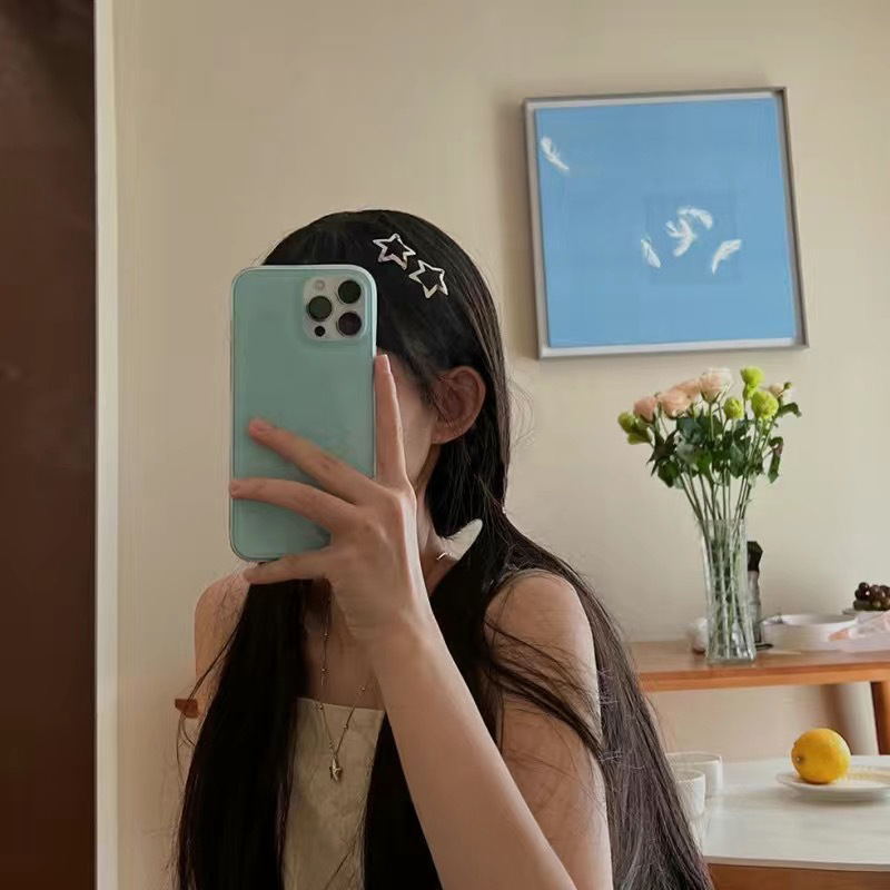 MIAOYA Thời Trang Kẹp Tóc Nữ Hình Ngôi Sao Màu Bạc Phong Cách y2k