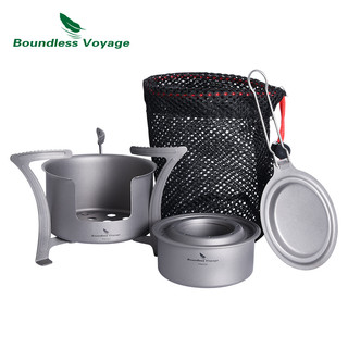Chuyến Đi Không Giới Hạn Cắm Trại Bếp Rượu Siêu Nhẹ Bếp Đốt Gỗ Titan Ngoài Trời Nhiều Cánh Bếp Mini Ti2011C-13C